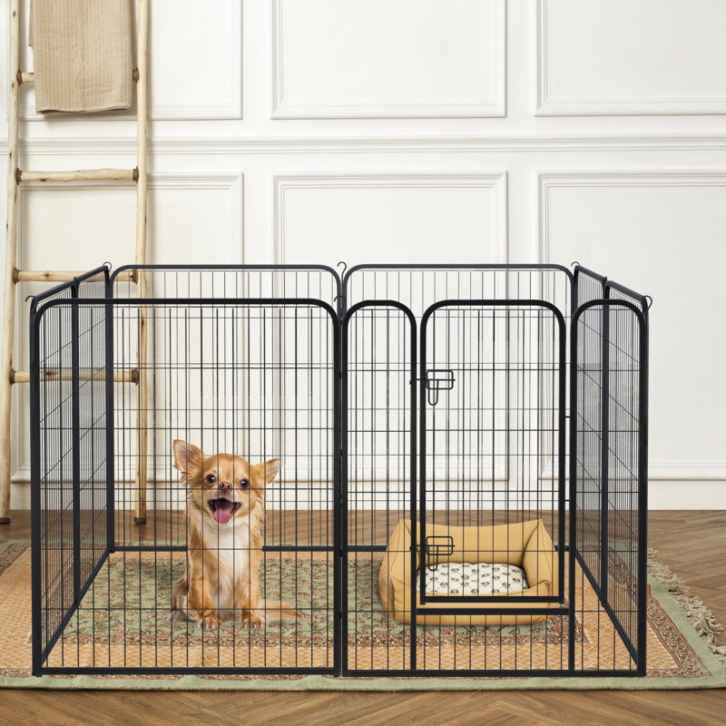 Aaronam Outdoor Safe Portable Dog Playpen Barrier Exercise Pet Pen 8 Panels